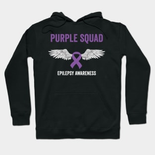 purple squad epilepsy awareness month - flying purple ribbon epilepsy support Hoodie